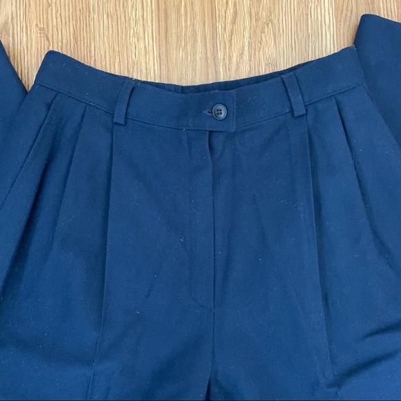 Vintage 70s Pendleton Pleated Blue Wool Trousers - Picture 2 of 7